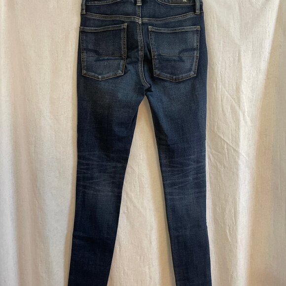 Distressed Dark Wash Skinny Jeans/Jeggings - Picture 4 of 6